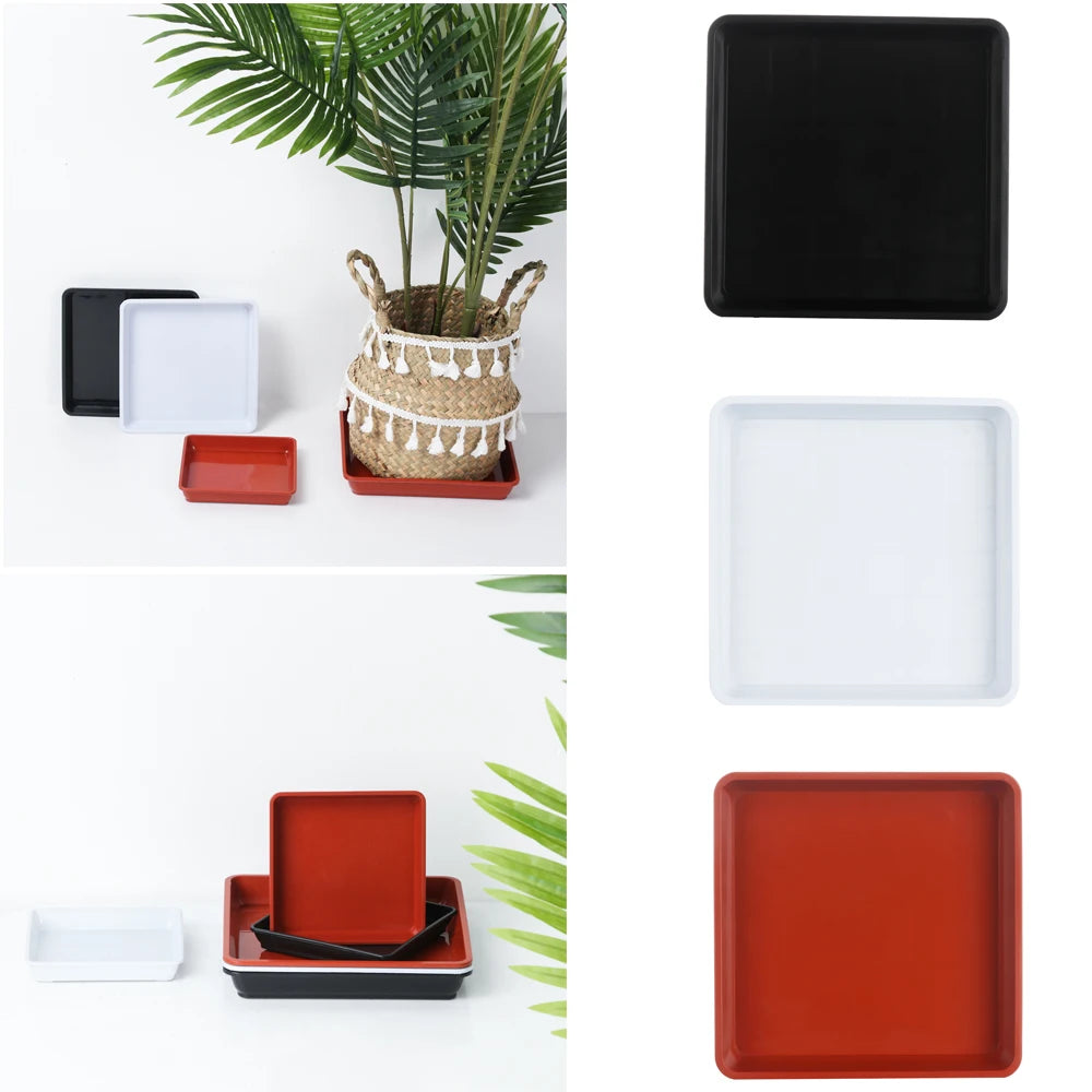 Square Plastic Plant Saucer Drip Tray – Indoor & Outdoor Use