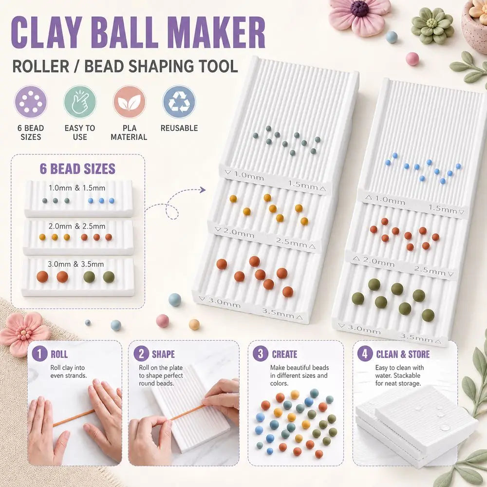 6-Piece Clay Bead Roller Set | Sphere Shaper 1–3.5mm