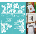 Cow Silk Screen Stencil Self-Adhesive DIY Printing 2-Pack