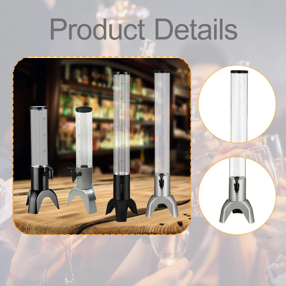 Kesoto Tabletop Drink Dispenser Tower with Scale – 1.5L & 3L