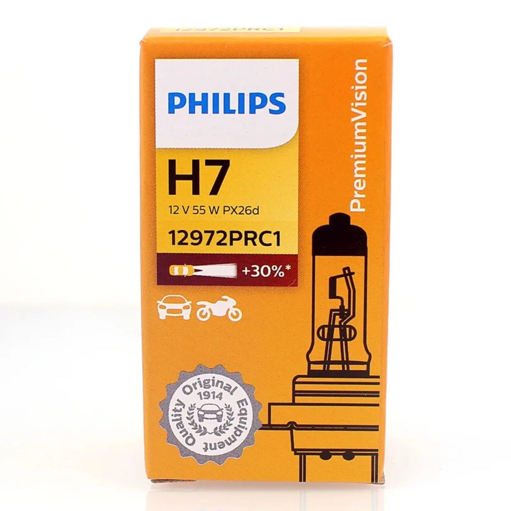 Philips Vision H7 55W Halogen Headlight Bulb 12972PRC1