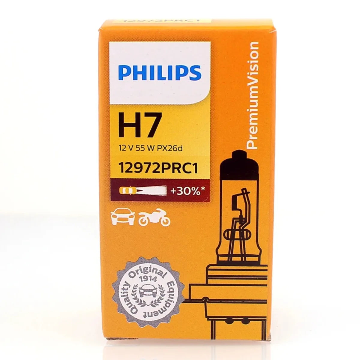 Philips Vision H7 55W Halogen Headlight Bulb 12972PRC1