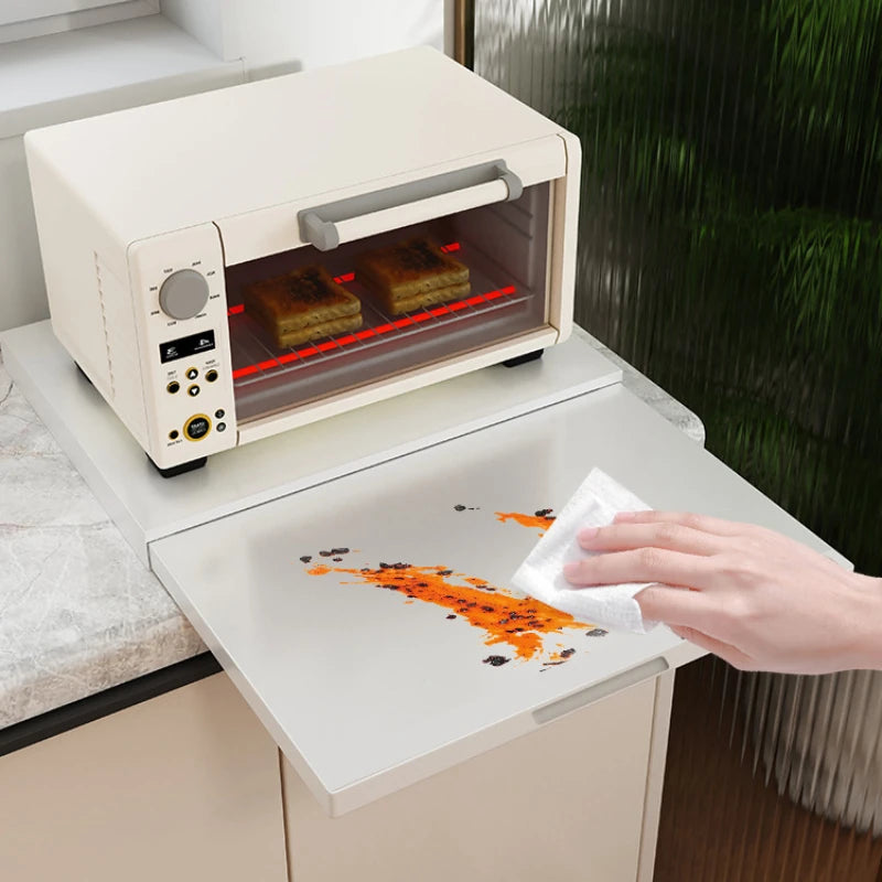 Pull-Out Microwave Shelf & Countertop Drawer Storage Rack
