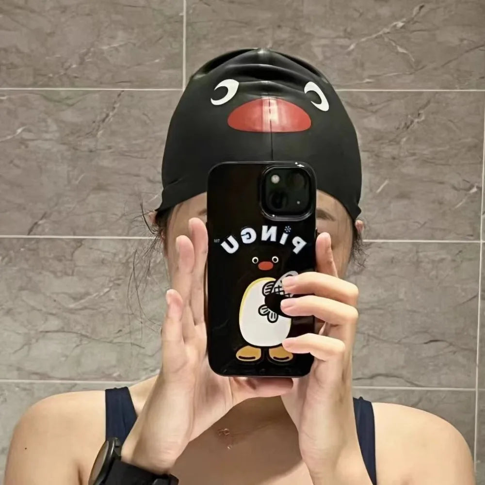 Cartoon Silicone Swimming Cap – Waterproof Ear Protection Hat