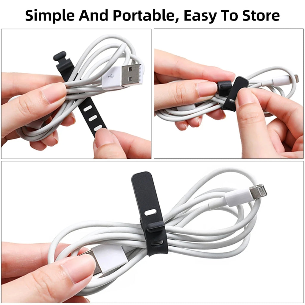 Silicone Cable Winder Clips – Earphone & Cord Organizer