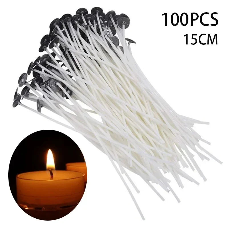 Cotton Candle Wicks 50/100 Pack – 9cm & 15cm for Candle Making