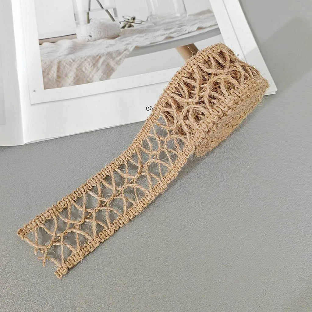 Woven Jute Trimming Ribbon Set – 4 Rustic Styles, 2m Each