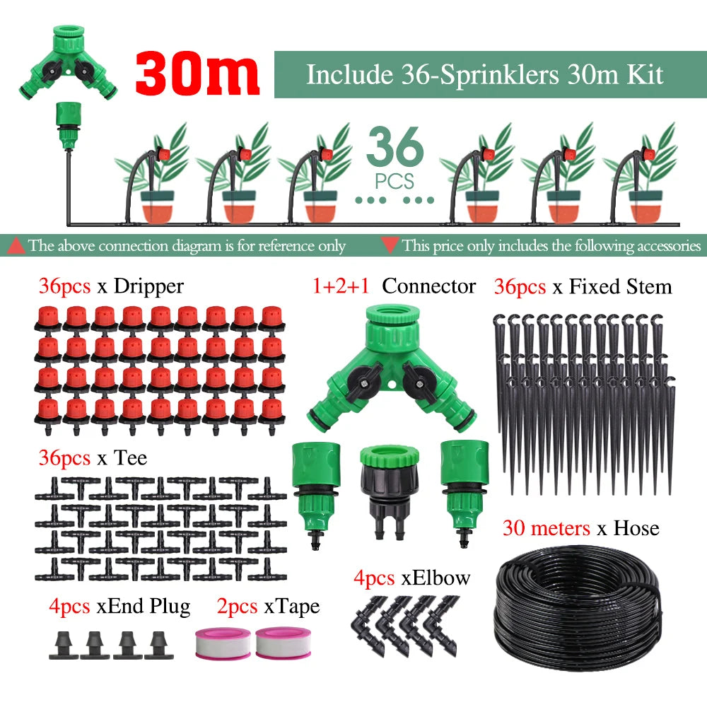 1/4" Drip Irrigation Kit – Auto Garden Watering System 5–50m