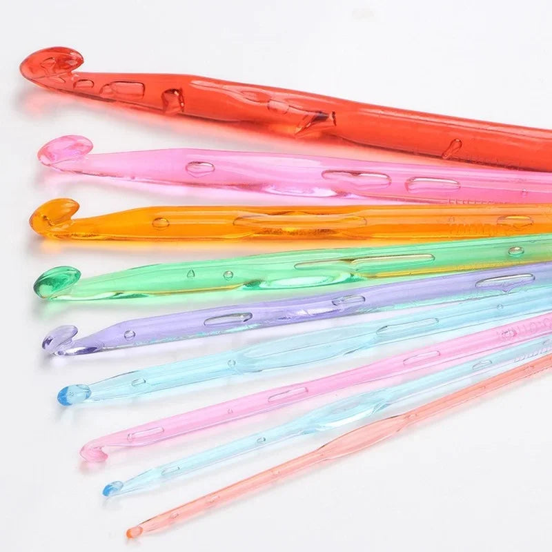9-Piece Plastic Crochet Hook Set – 3mm to 12mm Knitting Needles