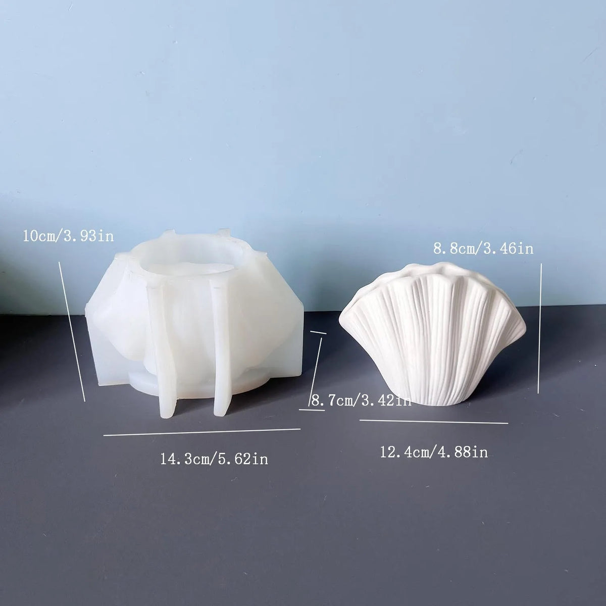 Shell Vase Silicone Mold – DIY Plaster Cement Flower Vase