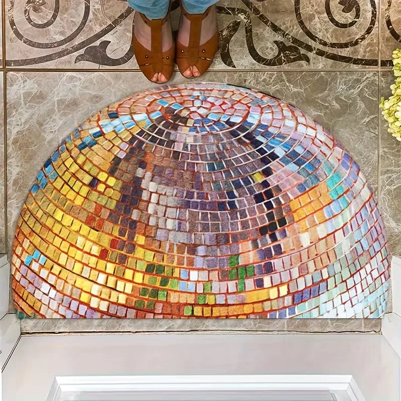 Semi-Circular Disco Ball Door Mat – Anti-Slip & Washable