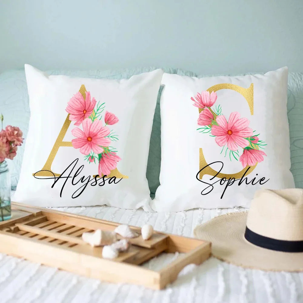 Personalised Initial Name Cushion Cover | Custom Pillowcase Gift