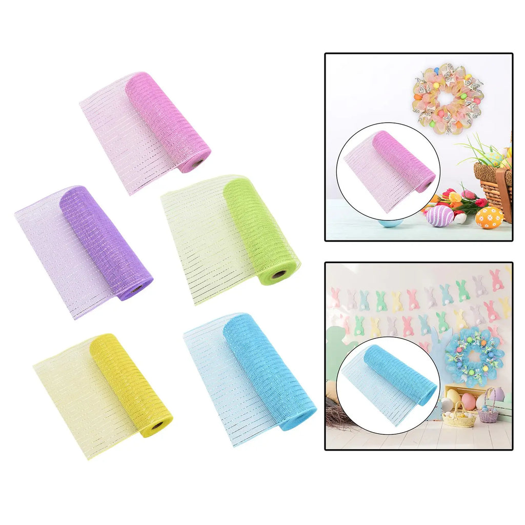 Pastel Foil Mesh Ribbon 10 Yards – Easter Wreath & DIY Decor