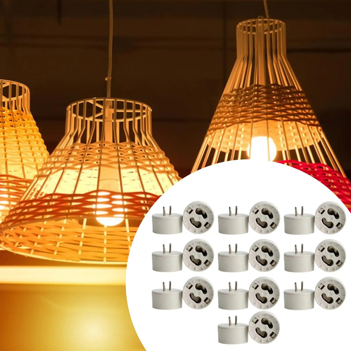 MR16 to GU10 Lamp Base Adapter 10-Pack | Socket Converter