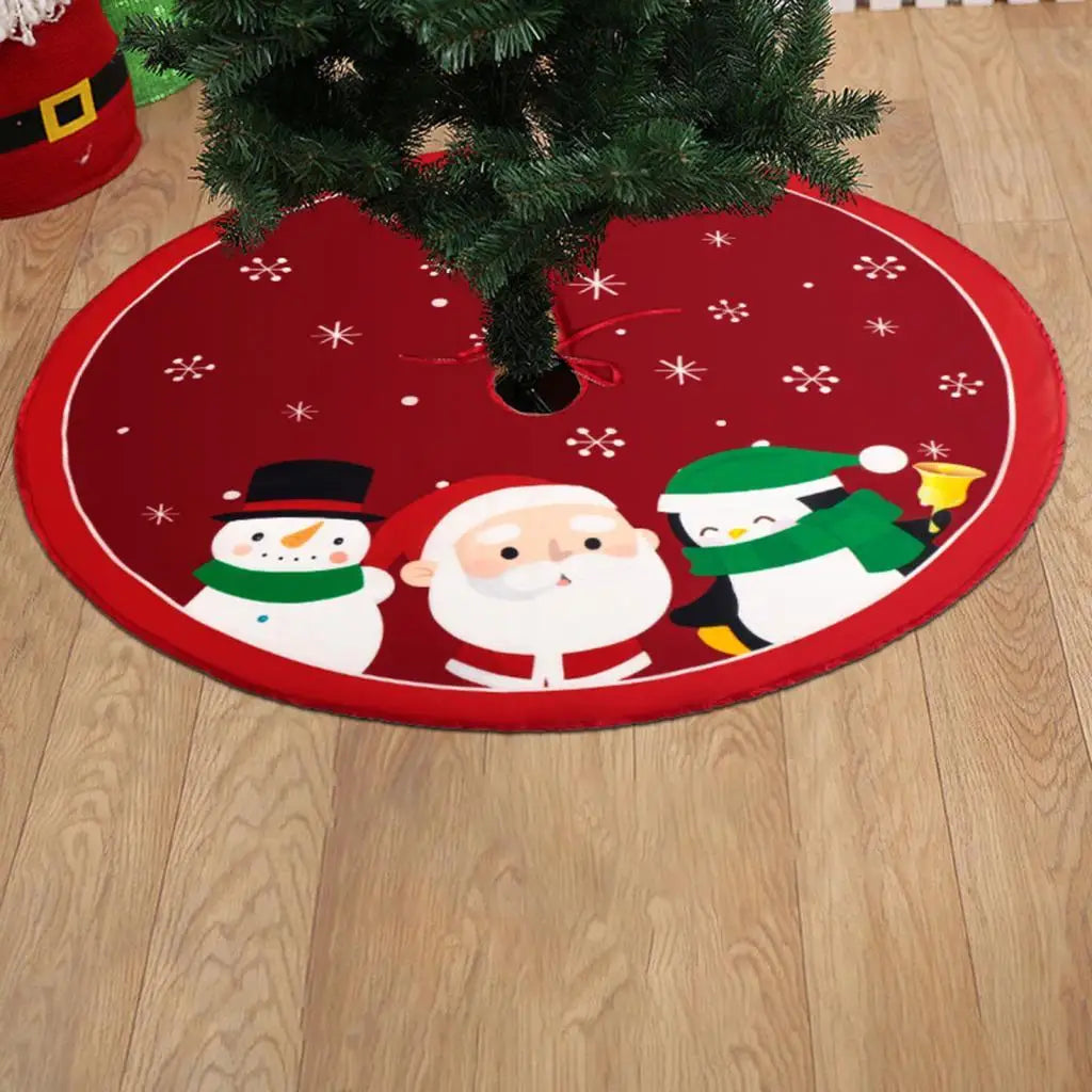 Christmas Tree Skirt Round Mat – Rustic Holiday Decor