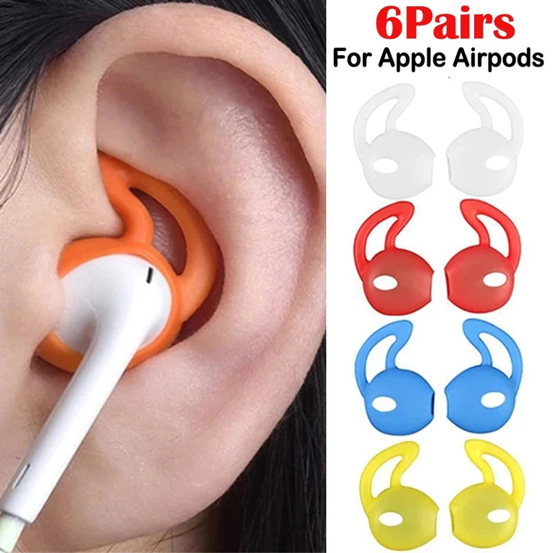 Silicone AirPods Eartip Covers & Earhooks – 1/3/6 Pairs