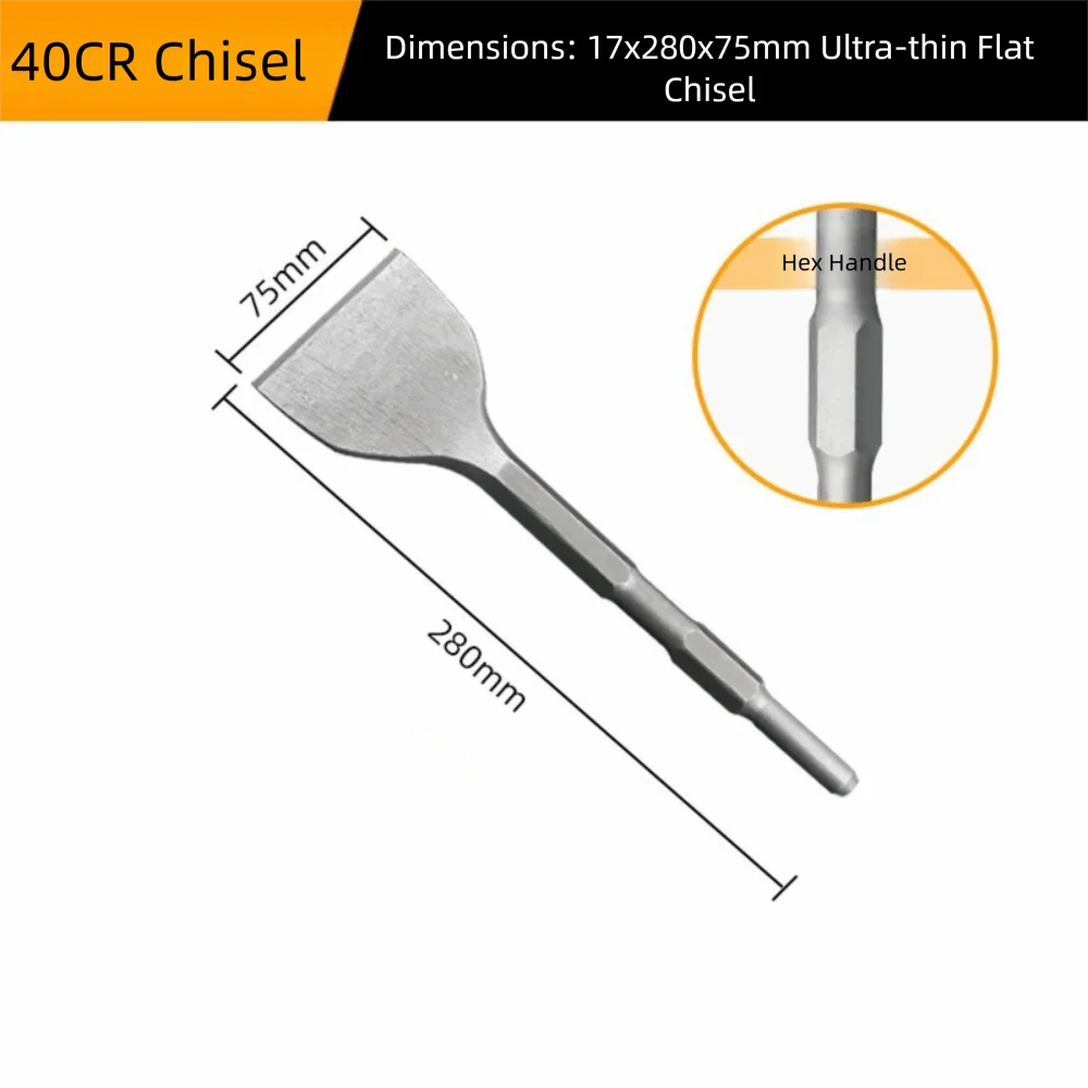 Hexagonal Shank Flat Chisel Impact Bit – Steel Masonry Tool