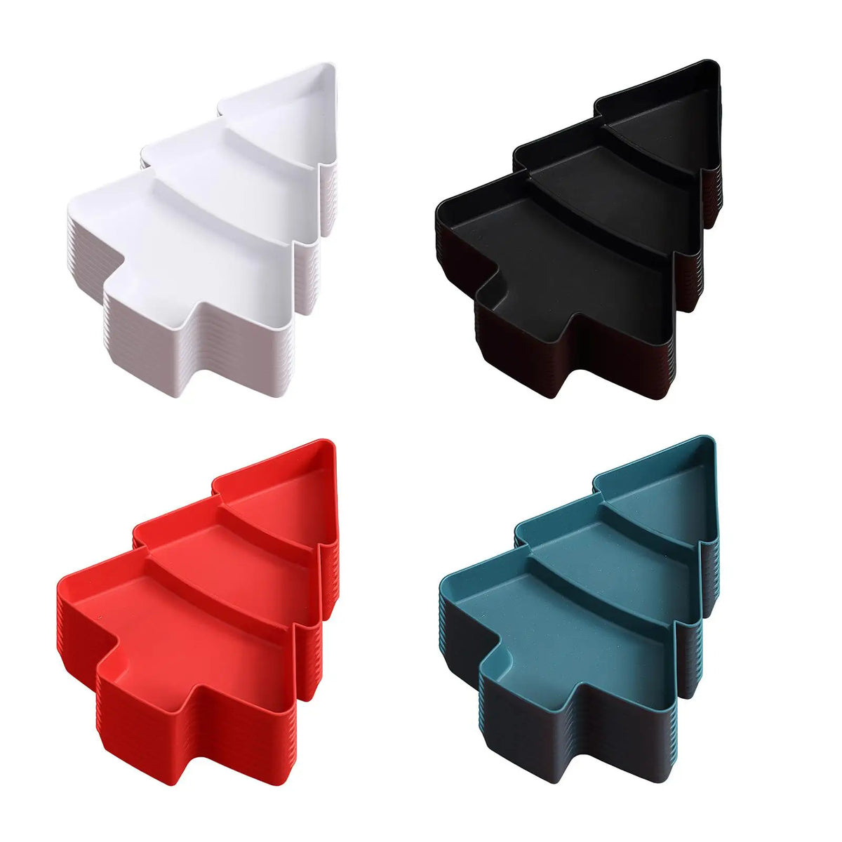 Christmas Tree Candy & Nut Serving Tray – 10-Pack PP Platter