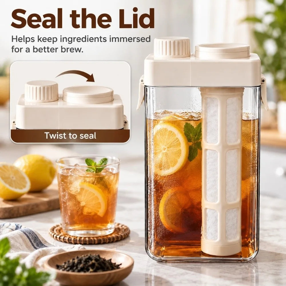 Cold Brew Coffee Maker Pitcher | Fine Mesh Filter & Scale