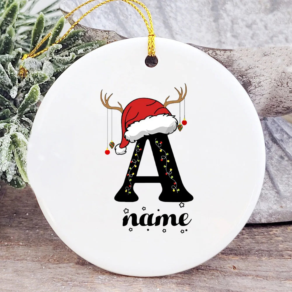 Personalized Baby's First Christmas Ceramic Bauble Ornament