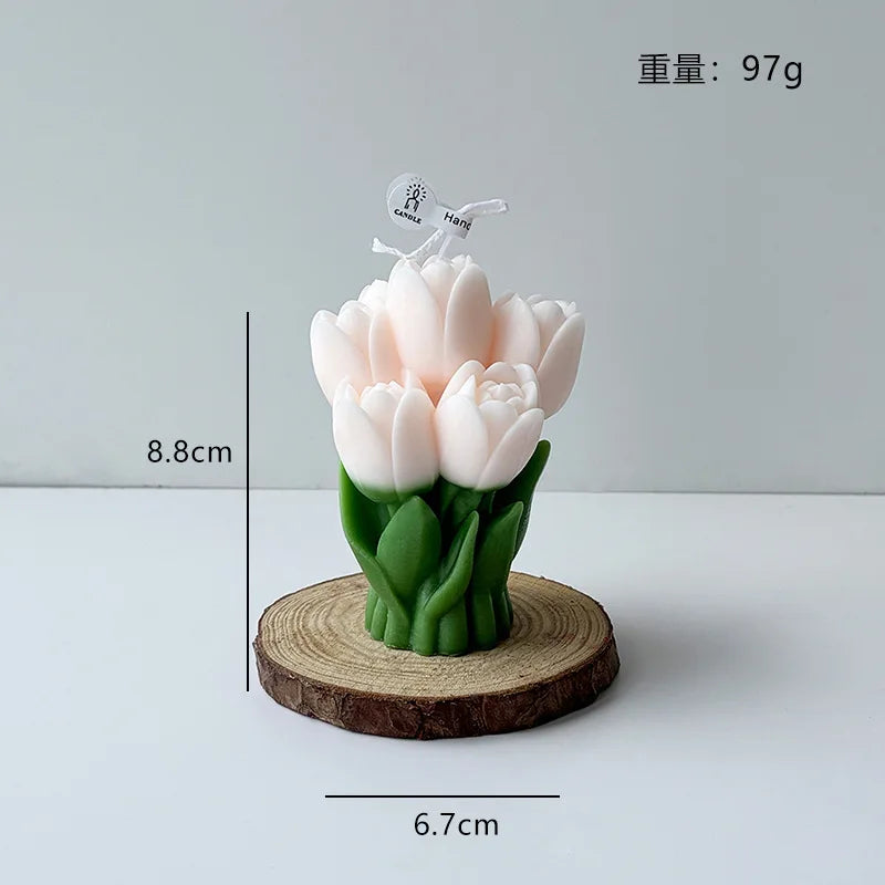 Tulip Bouquet Aromatherapy Candle – Floral Home Décor Gift