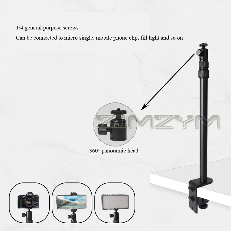 Desktop DSLR Camera Overhead Shooting Bracket & Phone Holder