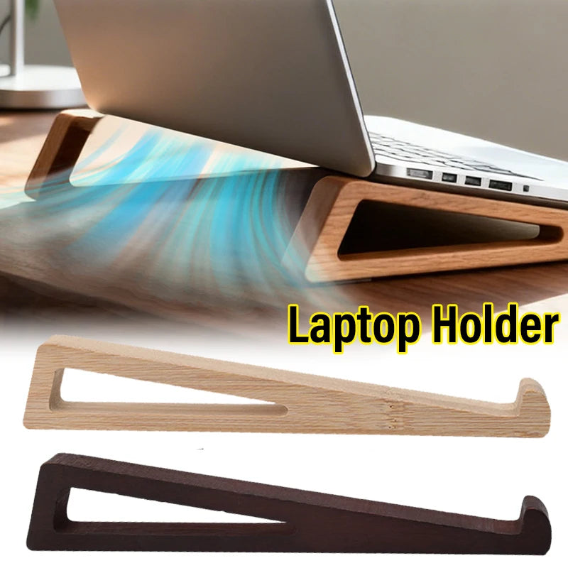 Wooden Laptop Stand – Universal Non-Slip Riser for 11–17" Laptops