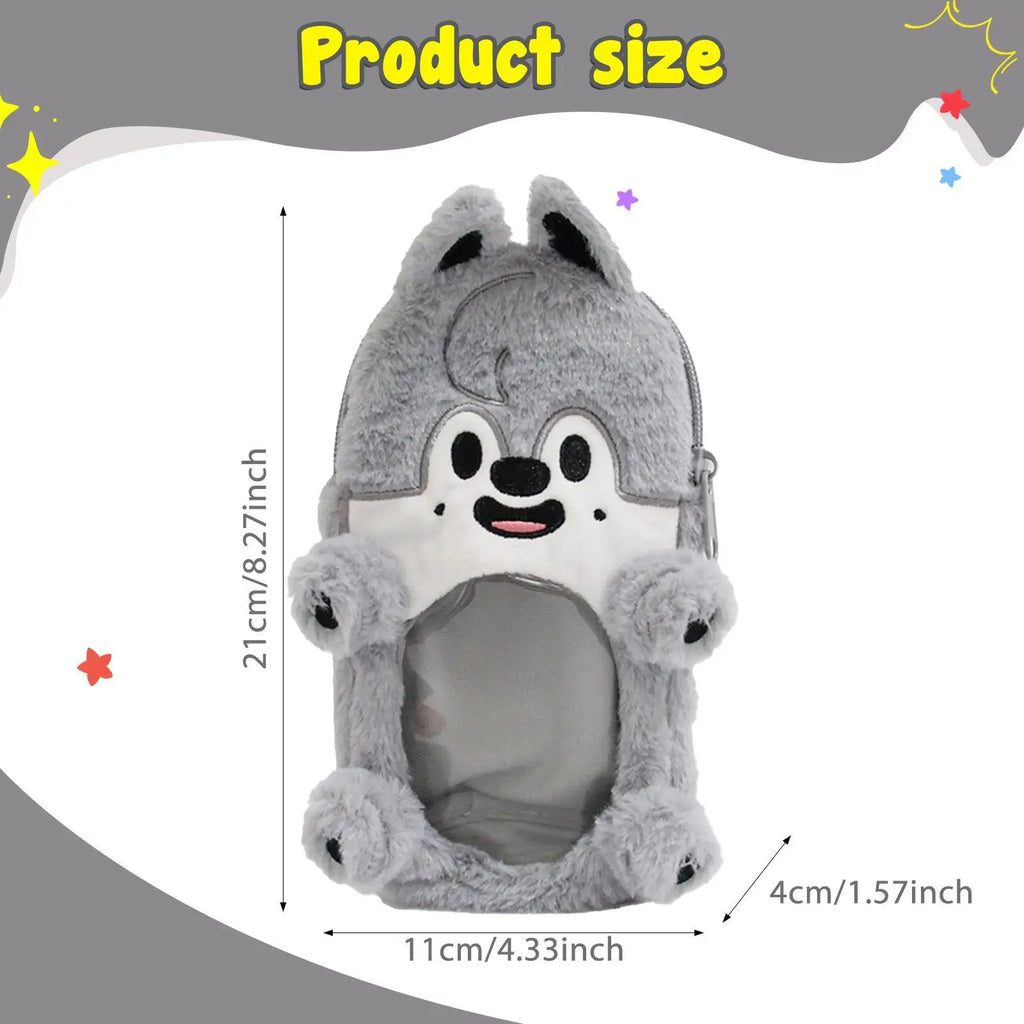 MagiDeal Plush Photocard Holder – Cute Animal Card Sleeve