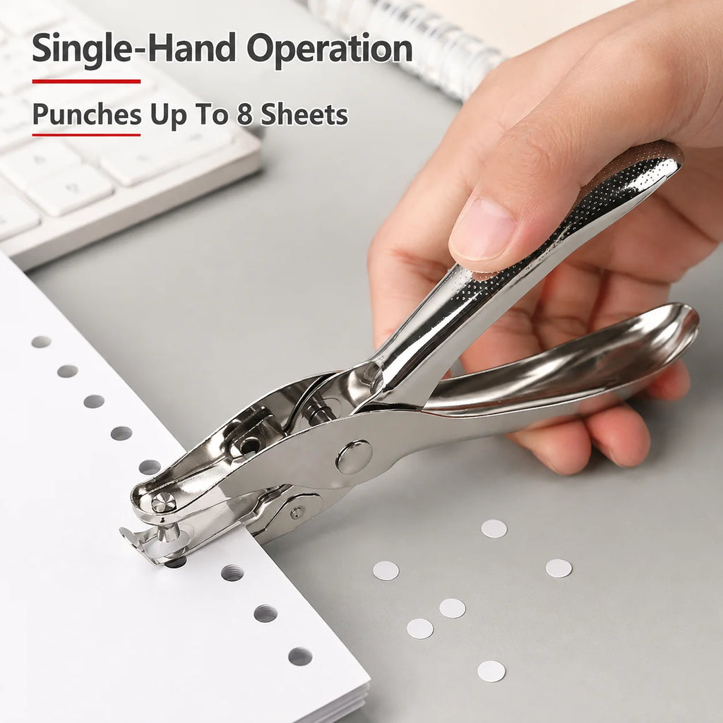 6mm Heavy Duty Handheld Single Hole Punch with Chip Collector