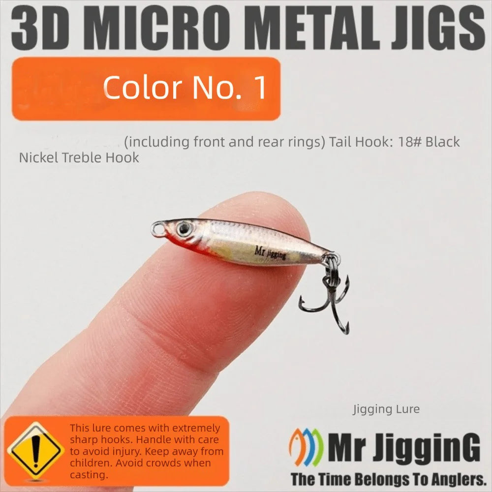 Micro Metal Jig Spoon Lures 1.5g 3g 5g – 3D Cast Fishing Bait