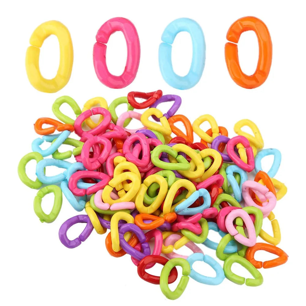 100-Piece Plastic Bird C-Clip Chain Links | DIY Parrot Cage Toy