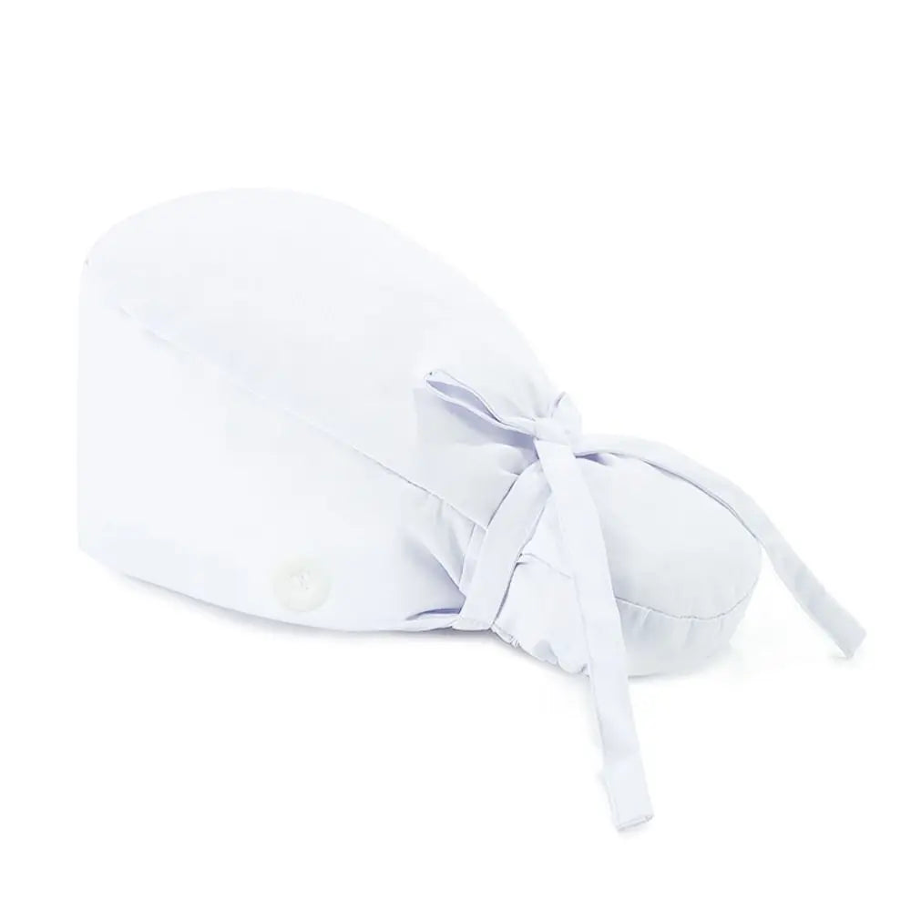 Adjustable Scrub Cap with Buttons & Ponytail Holder | Unisex