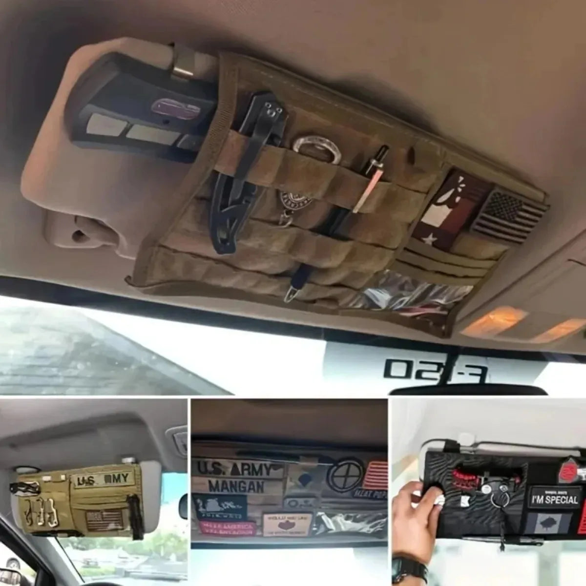 Tactical Car Visor Organizer Bag | SUV Truck Travel Storage