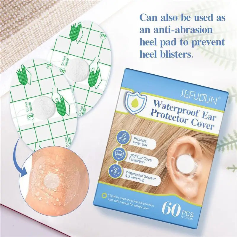 Waterproof Ear Covers 60 Pack – Bath & Swim Ear Stickers