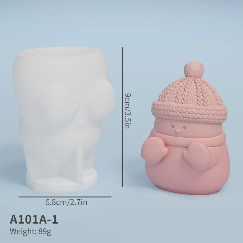 3D Melting Snowman Silicone Mold – Candle, Resin & Cake