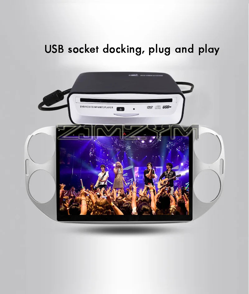 Car Slot-Loading CD/DVD Player USB External Stereo Radio Box