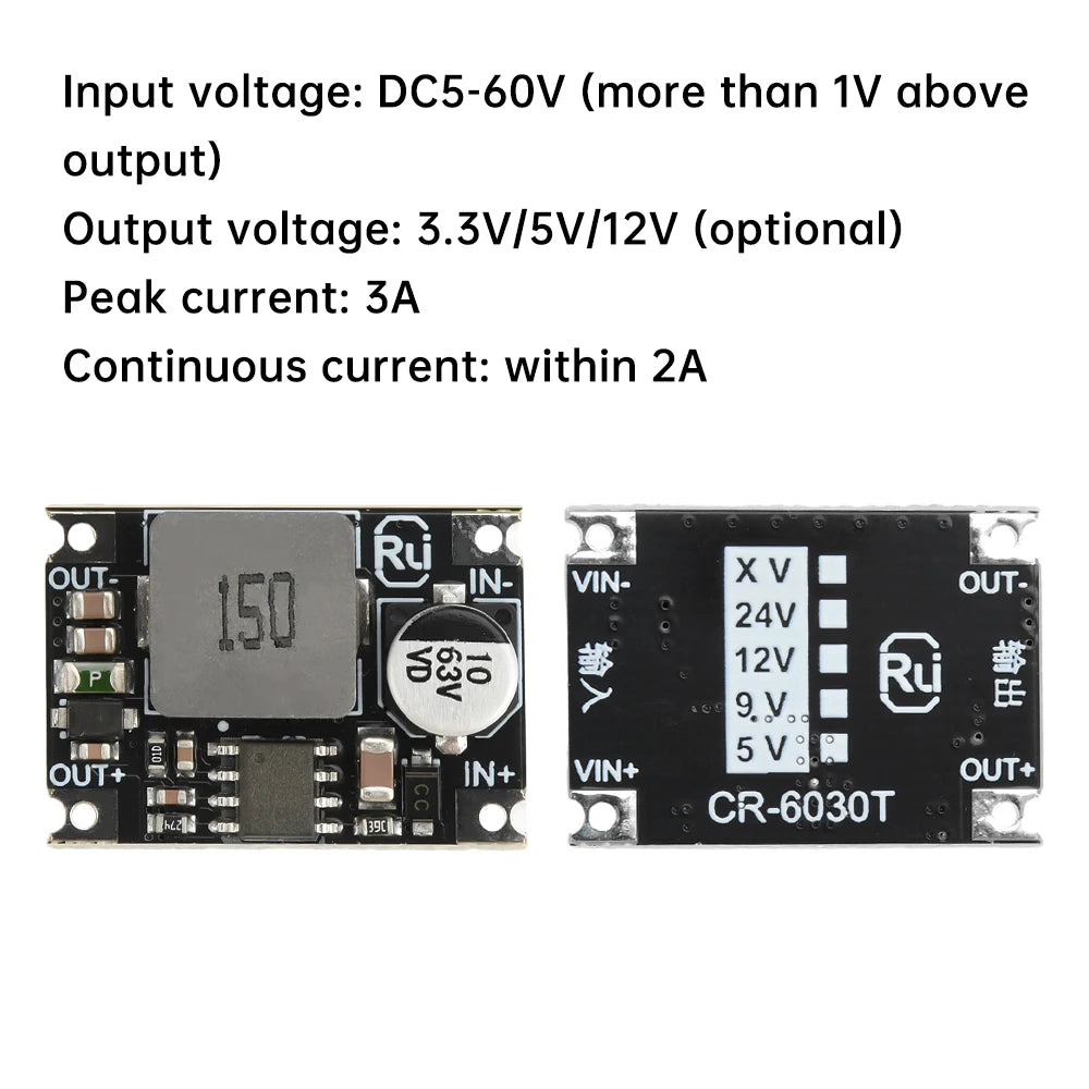 DC-DC Step-Down Voltage Regulator Module 5–60V | 3.3V 5V 12V