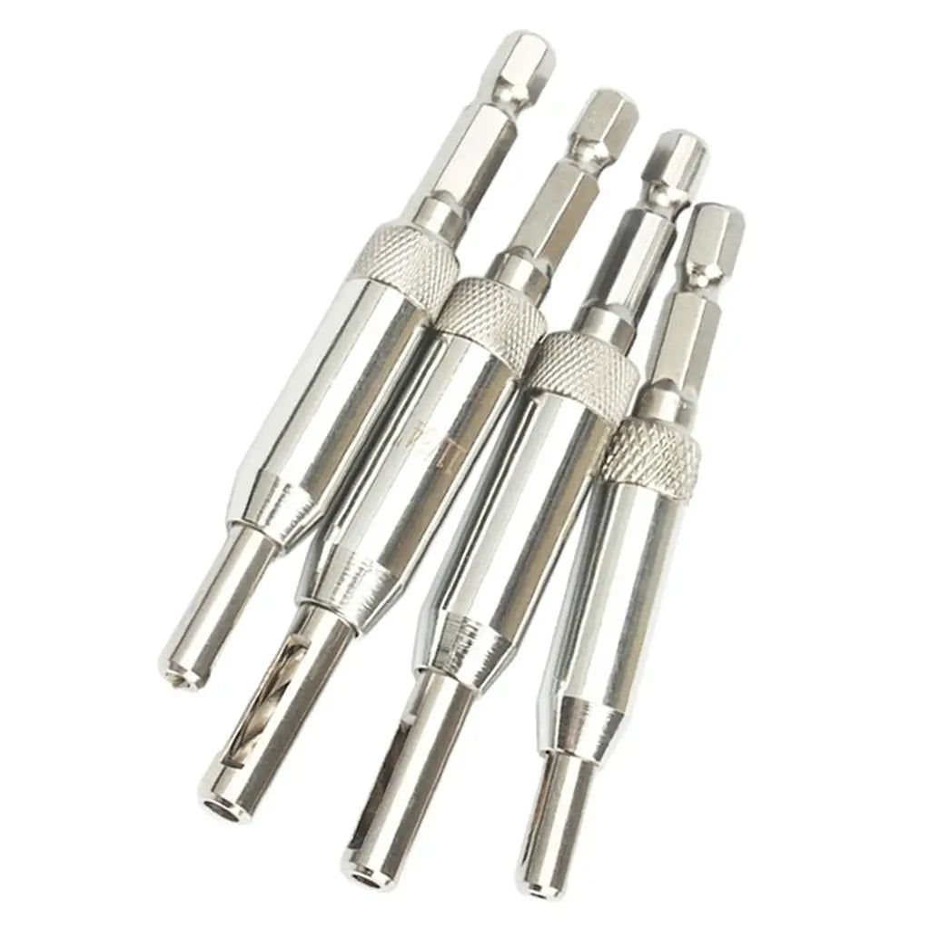 4-Piece Self-Centering Hinge Drill Bit Set – Woodworking