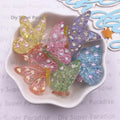 10-Pack Glitter Butterfly Flat Back Resin Rhinestones DIY Crafts