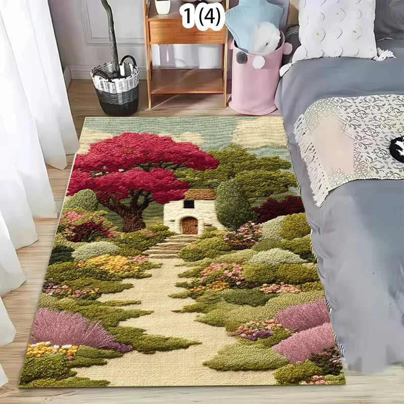 Retro Cartoon Area Rug – Non-Slip Floor Mat | Kids & Home