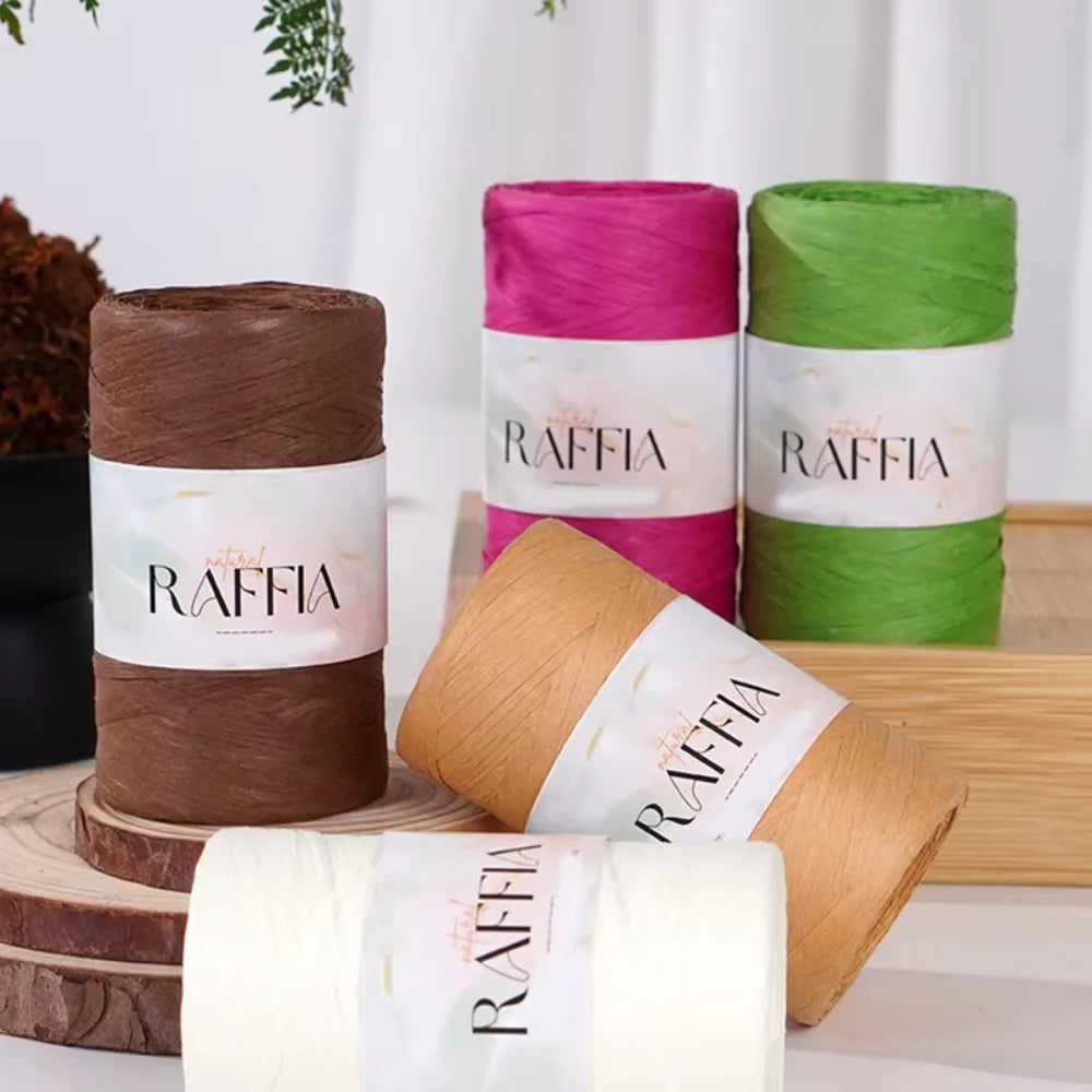 Multi-Color Raffia Yarn – 100% Bamboo Fiber Knitting Cord 100g