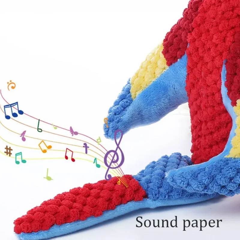Realistic Parrot Plush Squeaky Dog Toy – Bite-Resistant Fleece