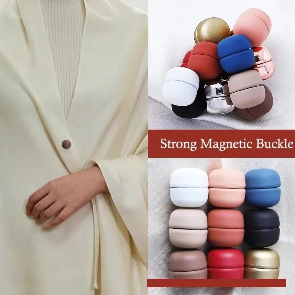 Magnetic Scarf Pins | Round Flatback Button Clasps 1 Pair