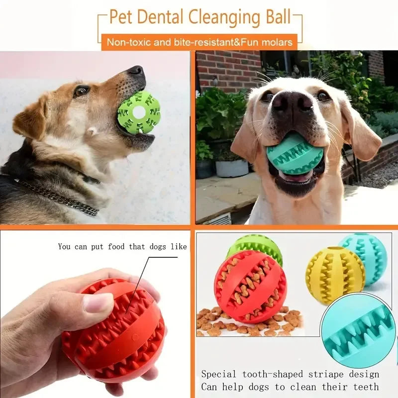 Non-Toxic Bite-Resistant Dog Chew Ball – Interactive Feeding Toy
