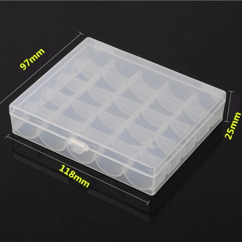 Clear Plastic Bobbin Storage Case – 25 or 36 Grid Sewing Box