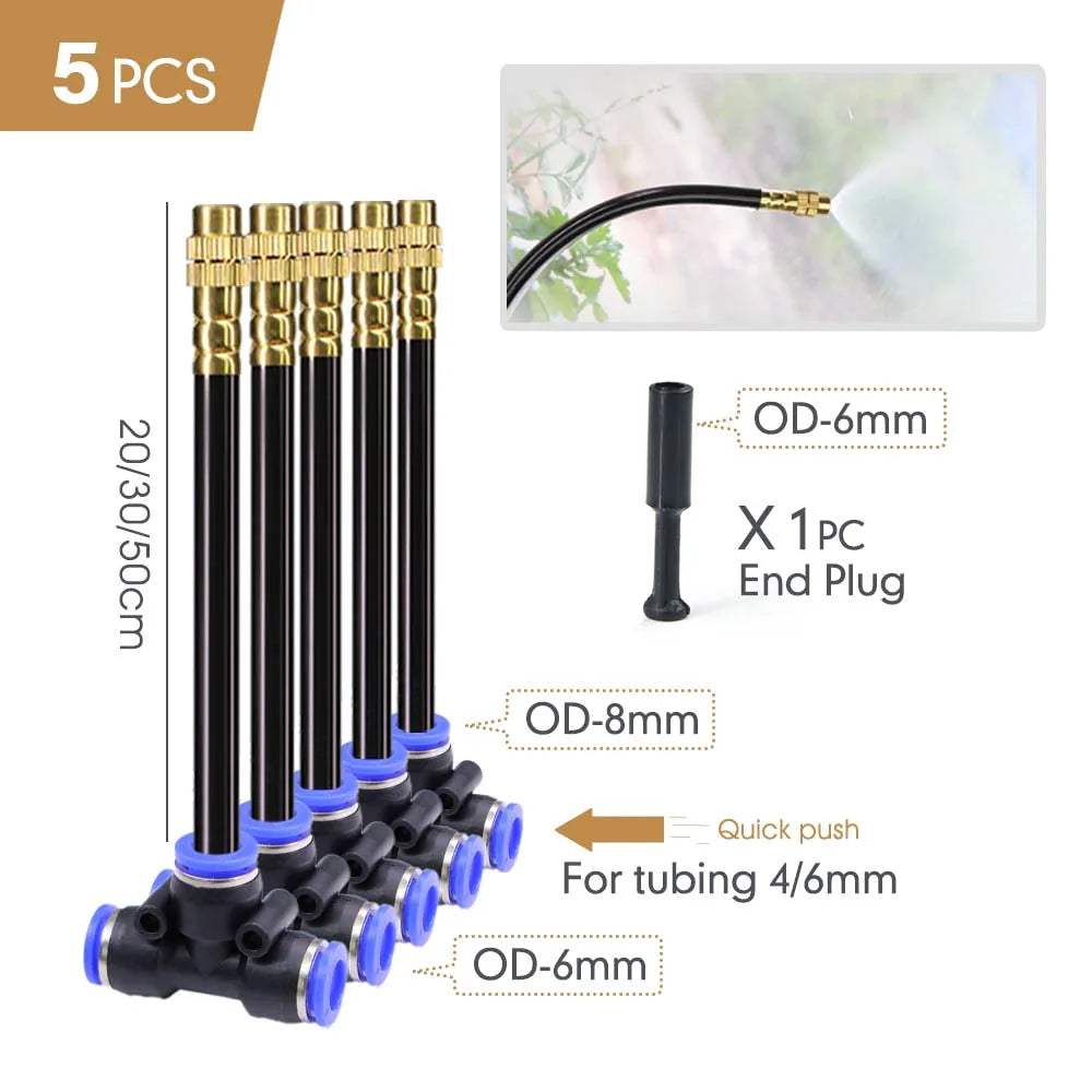 Flexible Brass Misting Nozzle Kit 20/30/50cm – DIY Cooling Spray