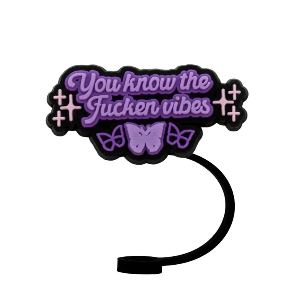 Silicone Butterfly Straw Cover Cap 10mm – Purple Stanley Topper