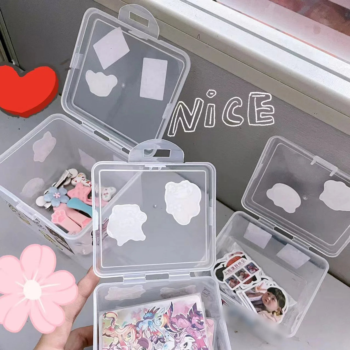 Transparent Flip Storage Box – Photocard & Card Organizer