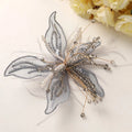 3D Organza Flower Patch – Pearl Crystal Lace Appliqué DIY