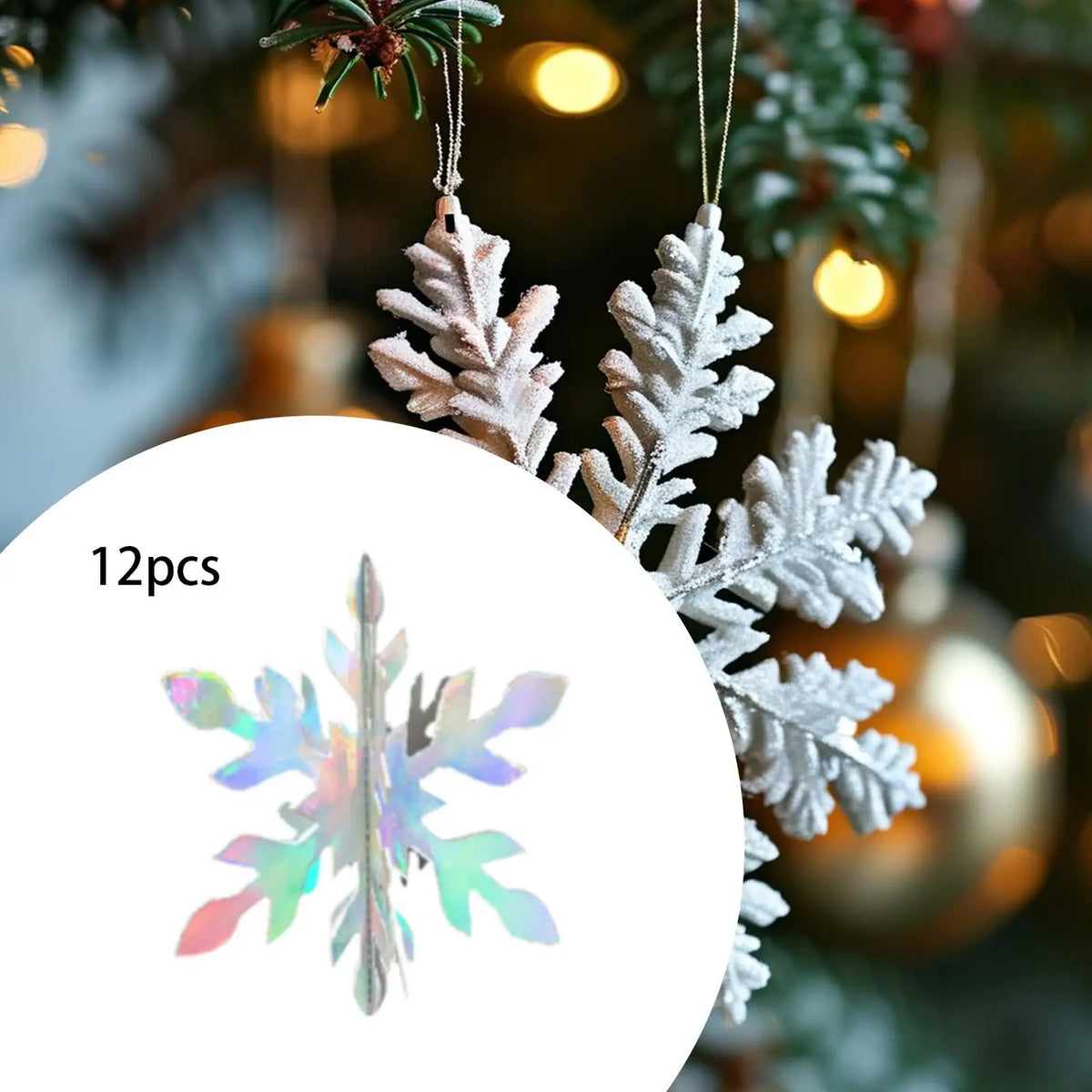 3D Paper Snowflake Christmas Ornaments Set of 12 – Multicolor
